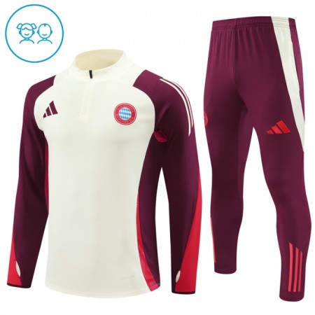 Bayern München Kind Trainings Sweatshirt Pak 2024-25 Kwart-Zip Witte